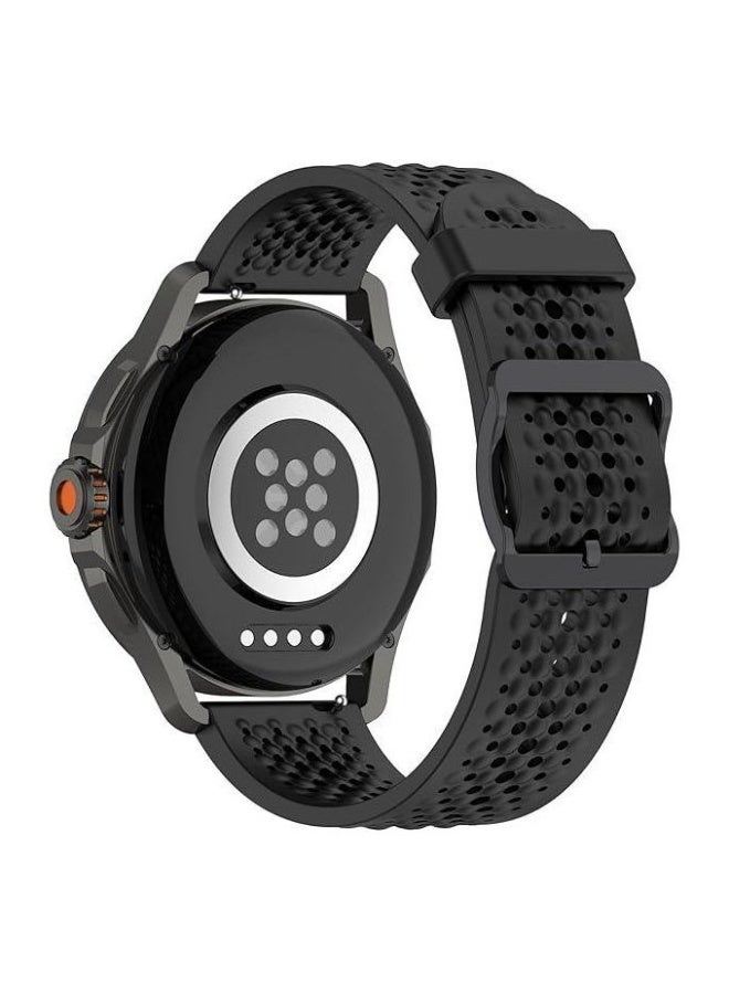 سوار سيليكون متوافق مع ساعة شاومي S4 الرياضية، سوار بديل ناعم مقاس 22 مم لساعة شاومي S4 الرياضية للرجال والنساء، أسود - Image 2